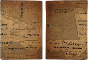 Vintage Maps of Burundi Passport Protector,Passport Case for Men And Women Pu Leather Wallet Bifold
