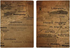 Vintage Maps of Burundi Passport Protector,Passport Case for Men And Women Pu Leather Wallet Bifold