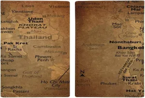 Vintage Maps of Chile Passport Protector,Passport Case for Men And Women Pu Leather Wallet Bifold