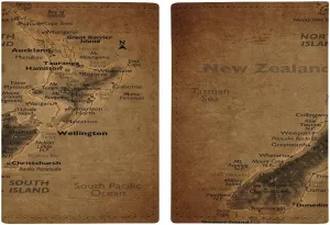 Vintage Maps of Chile Passport Protector,Passport Case for Men And Women Pu Leather Wallet Bifold