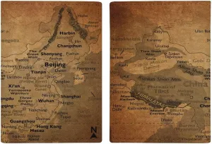 Vintage Maps of China Passport Protector,Passport Case for Men And Women Pu Leather Wallet Bifold
