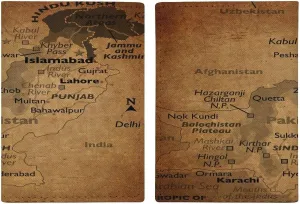 Vintage Maps of Georgia Passport Protector,Passport Case for Men And Women Pu Leather Wallet Bifold