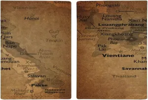 Vintage Maps of Georgia Passport Protector,Passport Case for Men And Women Pu Leather Wallet Bifold