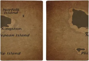 Vintage Maps of Georgia Passport Protector,Passport Case for Men And Women Pu Leather Wallet Bifold