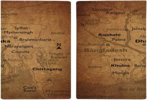 Vintage Maps of Guadeloupe Passport Protector,Passport Case for Men And Women Pu Leather Wallet Bifold