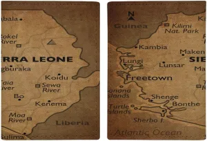 Vintage Maps of Guadeloupe Passport Protector,Passport Case for Men And Women Pu Leather Wallet Bifold