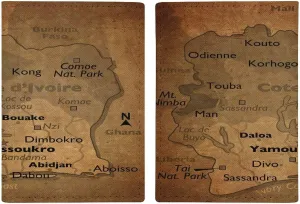 Vintage Maps of Lesotho Passport Protector,Passport Case for Men And Women Pu Leather Wallet Bifold