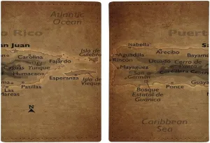 Vintage Maps of Papua New Guinea Passport Protector,Passport Case for Men And Women Pu Leather Wallet Bifold