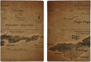 Vintage Maps of Papua New Guinea Passport Protector,Passport Case for Men And Women Pu Leather Wallet Bifold