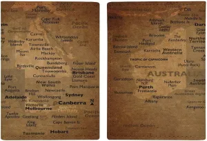 Vintage Maps of Papua New Guinea Passport Protector,Passport Case for Men And Women Pu Leather Wallet Bifold
