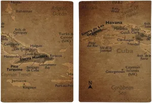 Vintage Maps of Saint Lucia Passport Protector,Passport Case for Men And Women Pu Leather Wallet Bifold