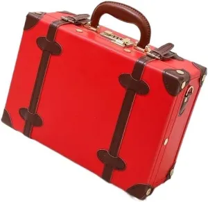 Vintage Suitcase Cute Luxury Women's Travel Makeup Handbag Pink Pu Leather Organizer Large Capacity Beauty Cosmetic Tool Box