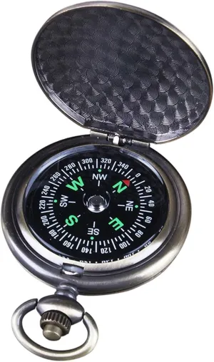 Vintage Zinc Alloy Compass Handheld Pointer Type Pocket Watch Design Outdoor Hiking Navigation Kid Gift