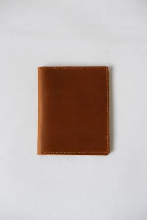 Voyage Luxe Genuine Leather Passport Sleeve In Brown