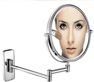 Wall Mounted Makeup Mirror with Magnification, Makeup Mirror for Bathroom, Two-Sided Extendable, 360 Degree Swivel, Extendable Arm, No Light, for Girls(6in,3X)