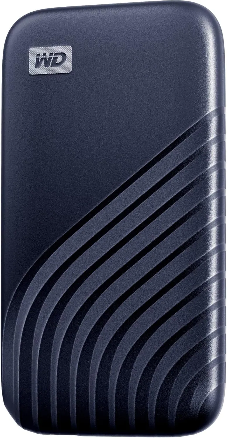 WD 2TB My Passport SSD Portable External Solid State Drive, Blue, Sturdy and Blazing Fast, Password Protection with Hardware Encryption - WDBAGF0020BBL-WESN