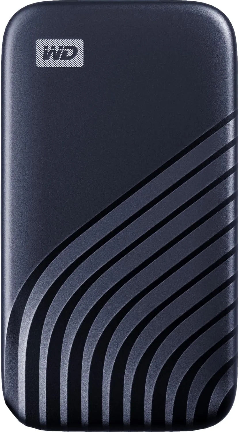 WD 2TB My Passport SSD Portable External Solid State Drive, Blue, Sturdy and Blazing Fast, Password Protection with Hardware Encryption - WDBAGF0020BBL-WESN