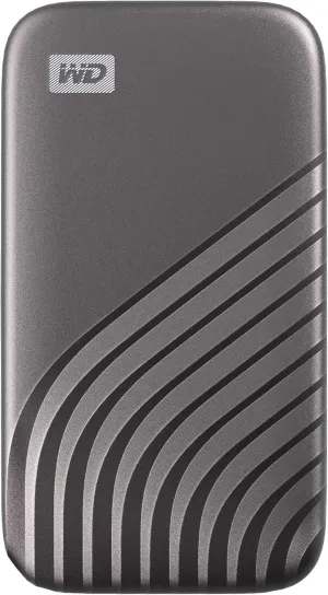 Western Digital 1TB My Passport SSD Portable External Solid State Drive, Gray, Sturdy and Blazing Fast, Password Protection with Hardware Encryption - WDBAGF0010BGY-WESN