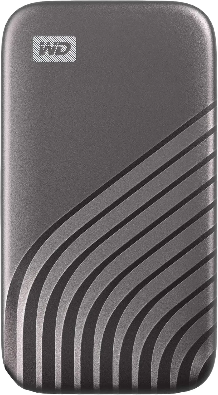 Western Digital 1TB My Passport SSD Portable External Solid State Drive, Gray, Sturdy and Blazing Fast, Password Protection with Hardware Encryption - WDBAGF0010BGY-WESN