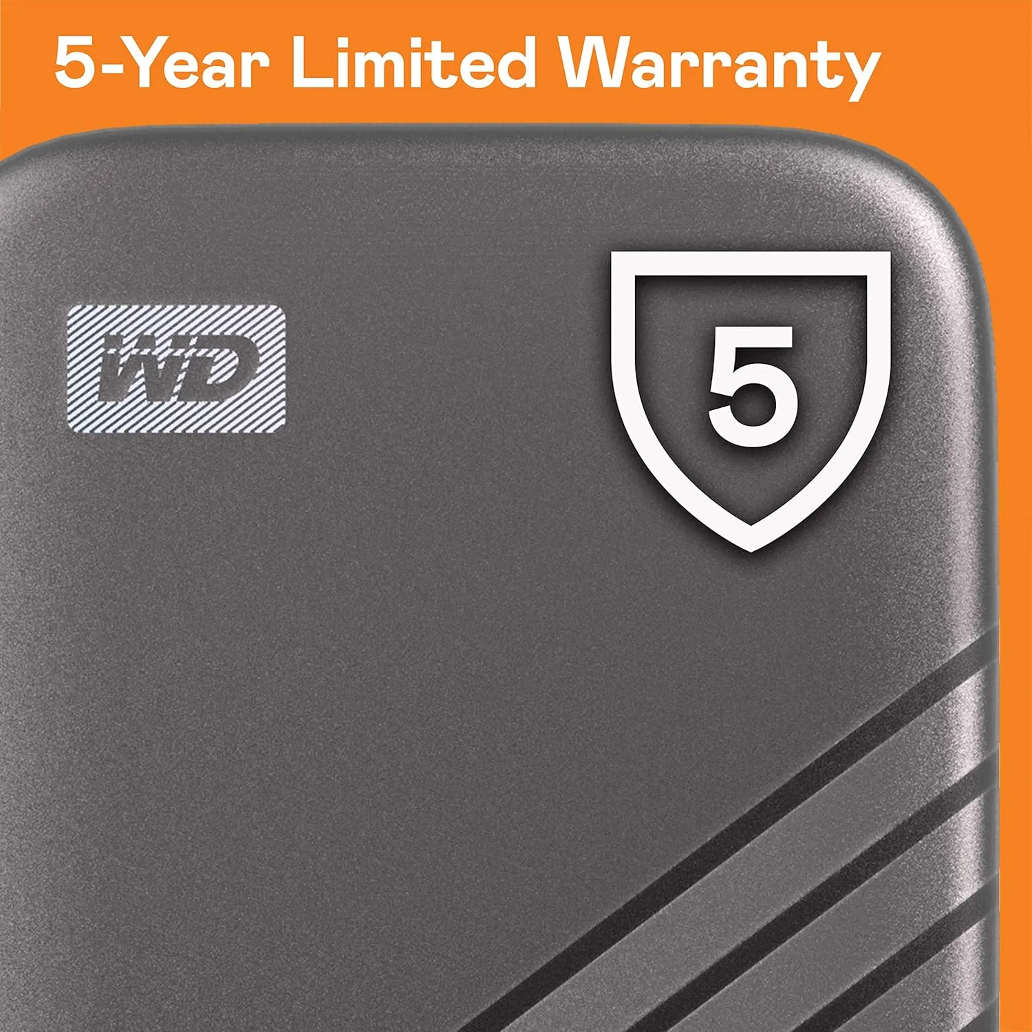 Western Digital 1TB My Passport SSD Portable External Solid State Drive, Gray, Sturdy and Blazing Fast, Password Protection with Hardware Encryption - WDBAGF0010BGY-WESN