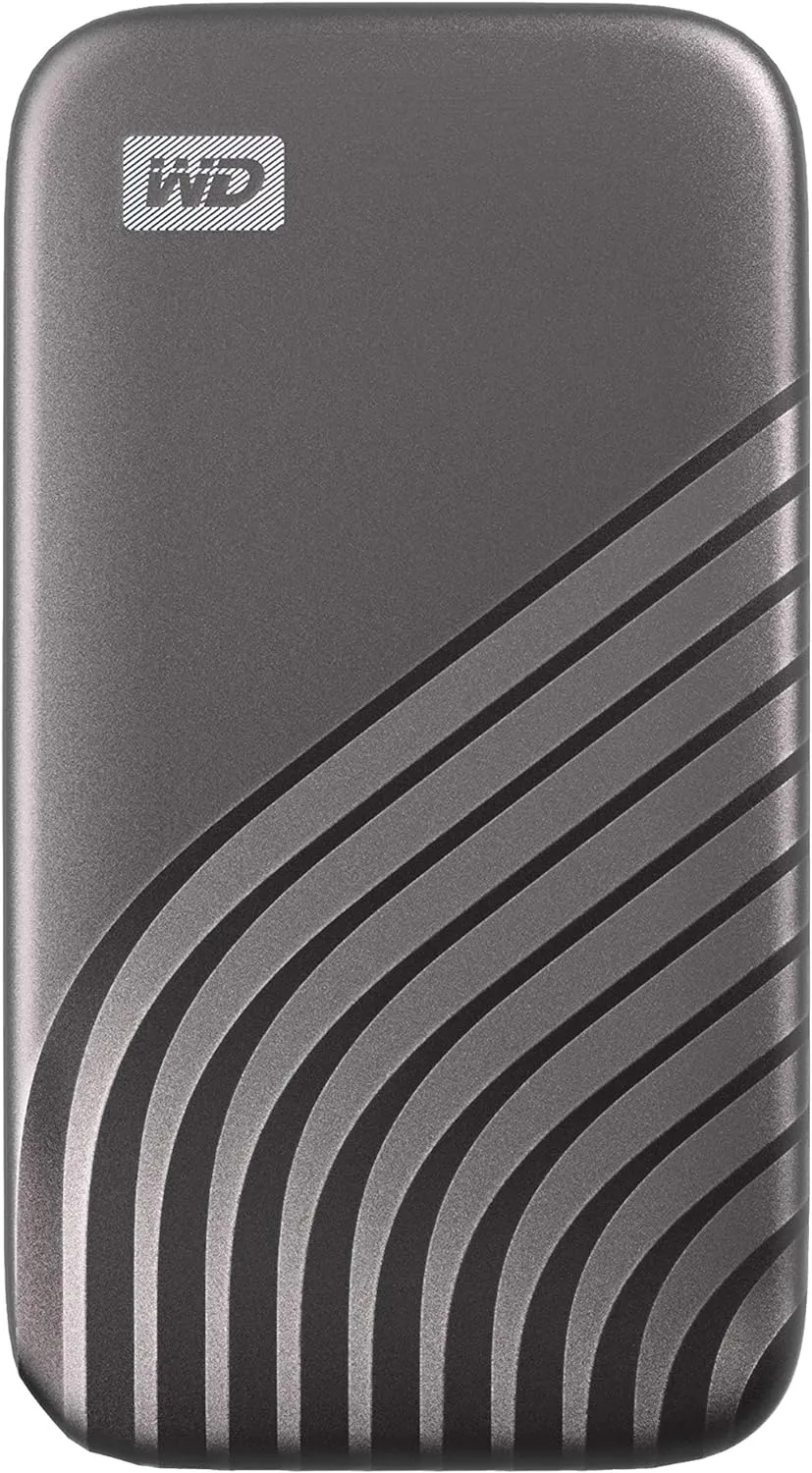 Western Digital 2TB My Passport SSD Portable External Solid State Drive, Gray, Sturdy and Blazing Fast, Password Protection with Hardware Encryption - WDBAGF0020BGY-WESN