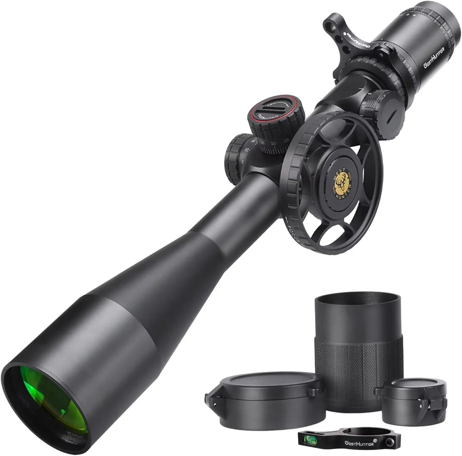 WestHunter Optics WHI Series Hunting Scope, 30 mm Tube First Focal Plane Red Green Illuminated Etched Glass Reticle Tactical 1/10 MIL Shooting Scopes