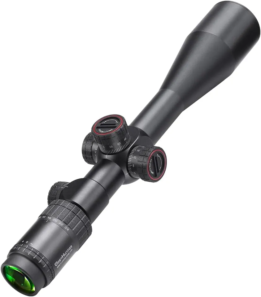 WestHunter Optics WHI Series Hunting Scope, 30 mm Tube First Focal Plane Red Green Illuminated Etched Glass Reticle Tactical 1/10 MIL Shooting Scopes