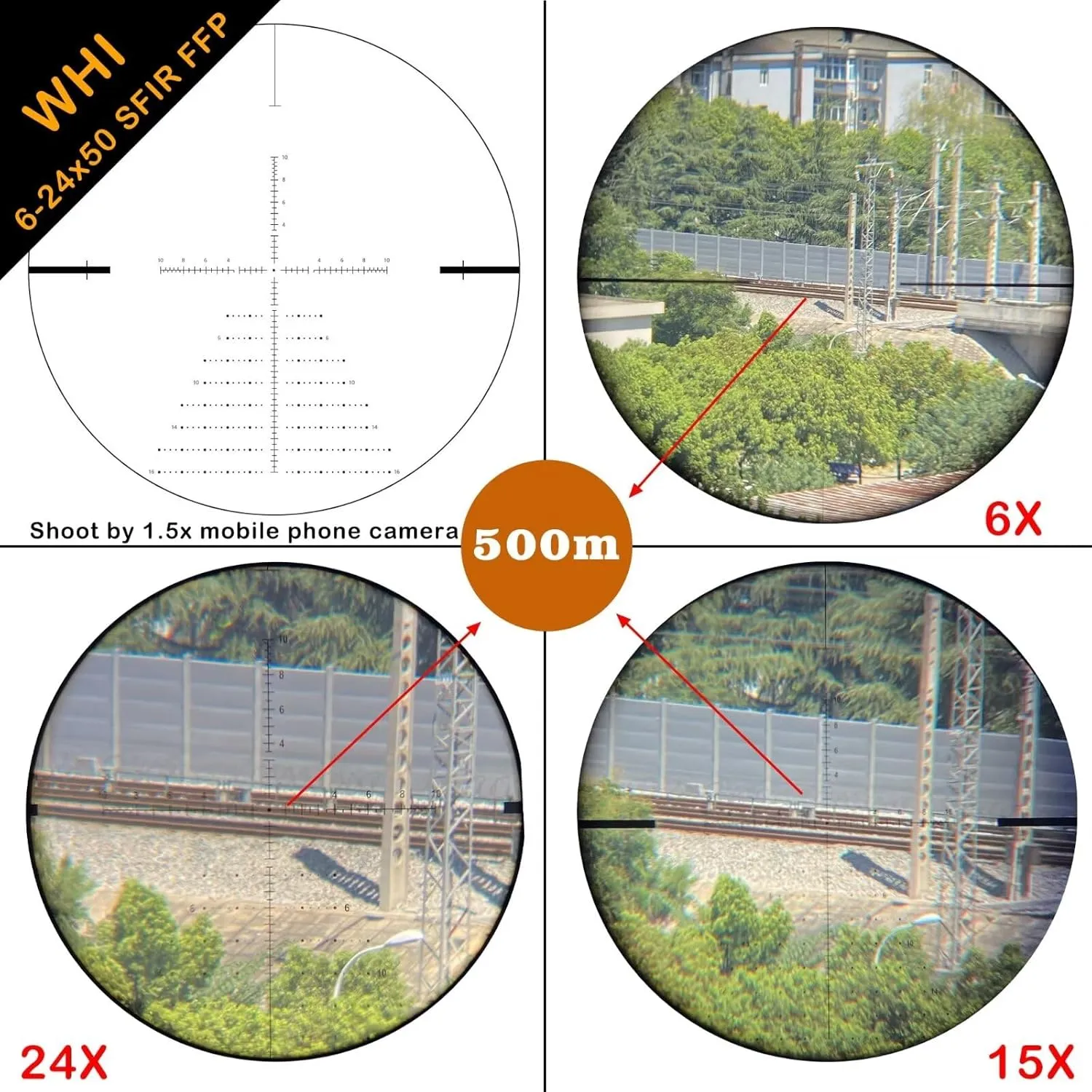 WestHunter Optics WHI Series Hunting Scope, 30 mm Tube First Focal Plane Red Green Illuminated Etched Glass Reticle Tactical 1/10 MIL Shooting Scopes