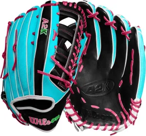 Wilson Winter 2024 A2K 1810SS 12.75" Outfield Baseball Glove - Seafoam/Black/Flamingo, Right Hand Throw