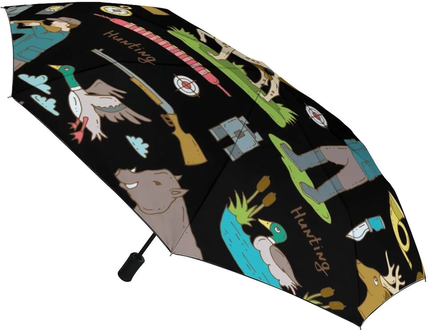 Windproof Travel Umbrellas for Rain,Cartoon Birds Hearts Notes Durable & Compact Umbrella-Waterproof Canopy for Backpack, Purse, Portable, Umbrella for Travel