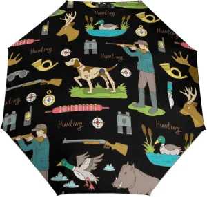 Windproof Travel Umbrellas for Rain,Cartoon Birds Hearts Notes Durable & Compact Umbrella-Waterproof Canopy for Backpack, Purse, Portable, Umbrella for Travel