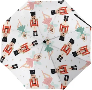 Windproof Travel Umbrellas for Rain,Christmas Nutcracker Pattern Durable & Compact Umbrella-Waterproof Canopy for Backpack, Purse, Portable, Umbrella for Travel