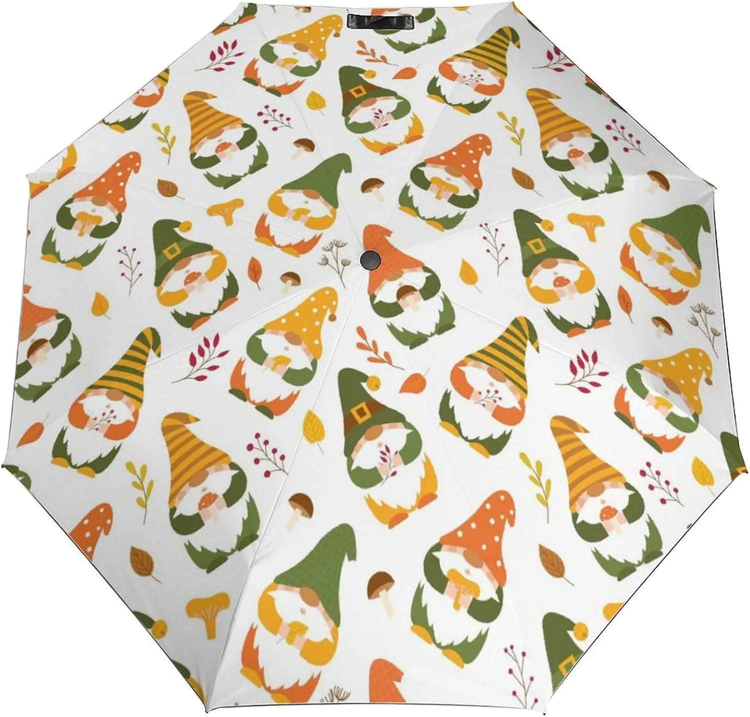 Windproof Travel Umbrellas for Rain,Cute Autumn Gnomes Durable & Compact Umbrella-Waterproof Canopy for Backpack, Purse, Portable, Umbrella for Travel