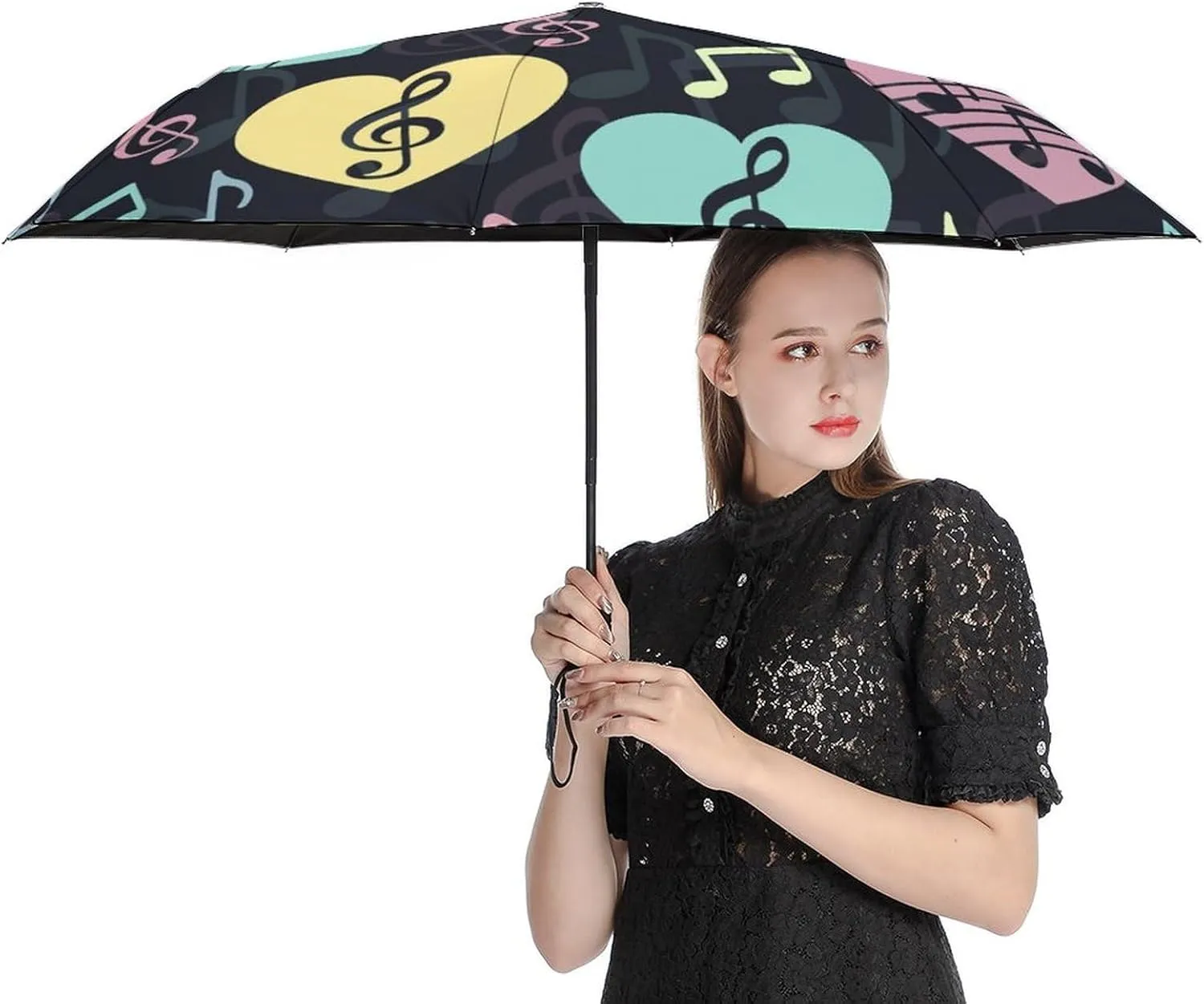 Windproof Travel Umbrellas for Rain,Cute Cartoon Cat Eiffel Durable & Compact Umbrella-Waterproof Canopy for Backpack, Purse, Portable, Umbrella for Travel