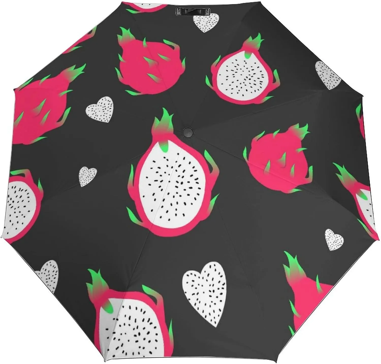 Windproof Travel Umbrellas for Rain,Dragon Fruit Seamless Durable & Compact Umbrella-Waterproof Canopy for Backpack, Purse, Portable, Umbrella for Travel