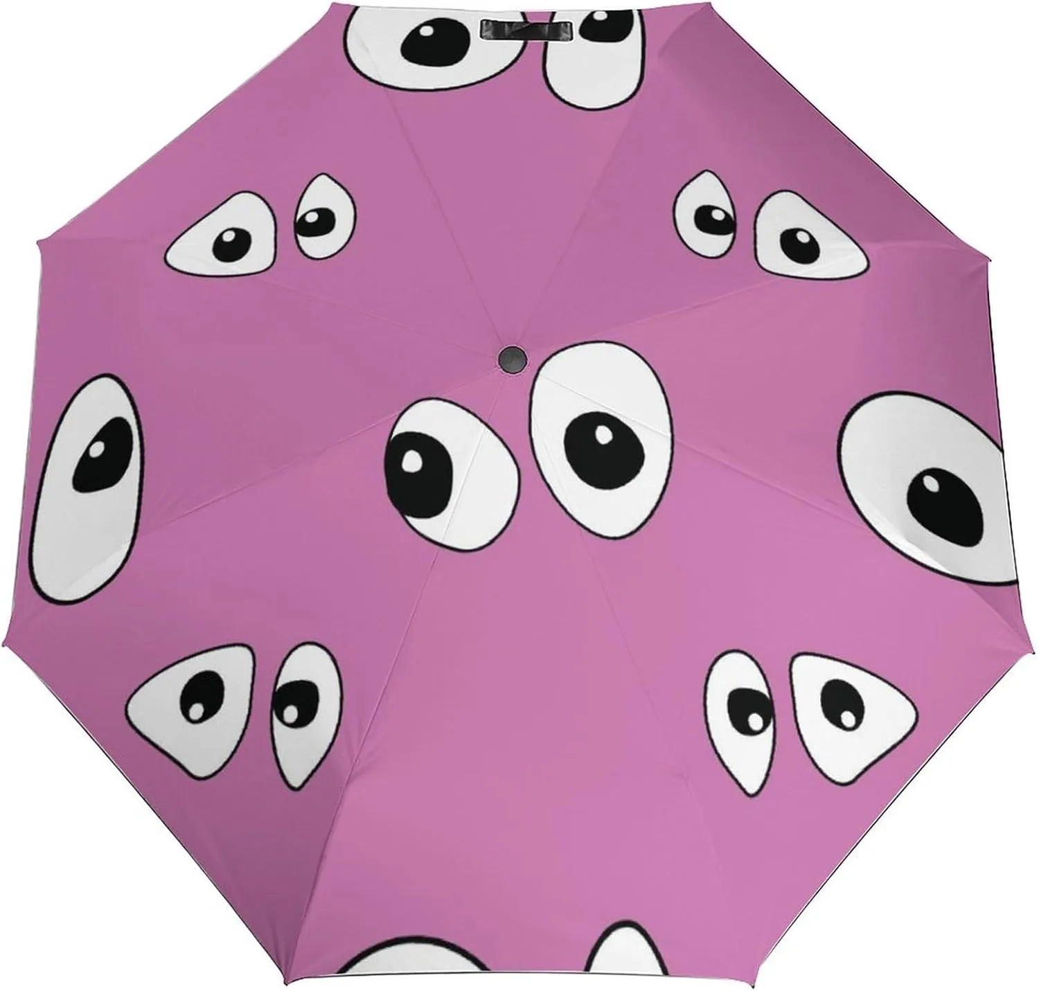Windproof Travel Umbrellas for Rain,Funny Eyes Cute Purple Durable & Compact Umbrella-Waterproof Canopy for Backpack, Purse, Portable, Umbrella for Travel