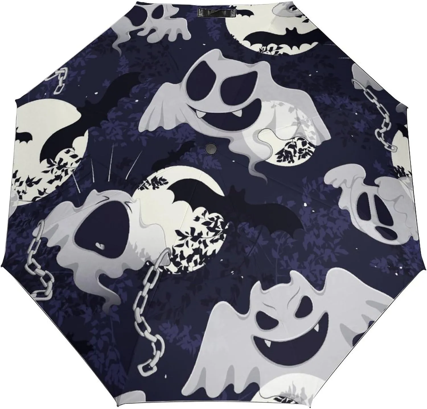 Windproof Travel Umbrellas for Rain,Funny Ghost Bat Durable & Compact Umbrella-Waterproof Canopy for Backpack, Purse, Portable, Umbrella for Travel