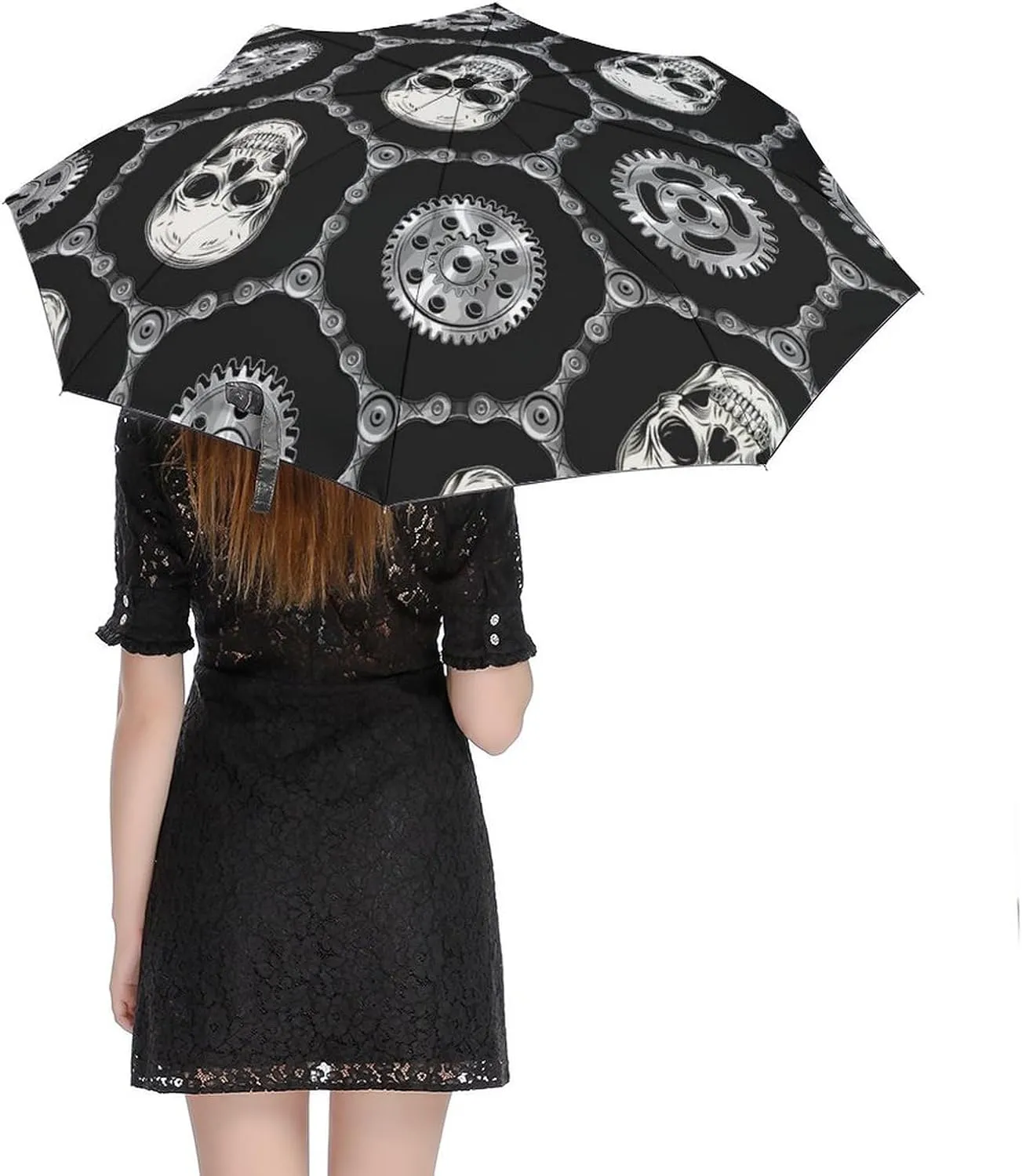 Windproof Travel Umbrellas for Rain,Groovy Flame Fire Pattern Durable & Compact Umbrella-Waterproof Canopy for Backpack, Purse, Portable, Umbrella for Travel