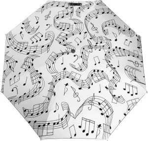 Windproof Travel Umbrellas for Rain,Musical Pattern Durable & Compact Umbrella-Waterproof Canopy for Backpack, Purse, Portable, Umbrella for Travel