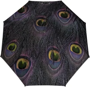 Windproof Travel Umbrellas for Rain,Peacock Feather Durable & Compact Umbrella-Waterproof Canopy for Backpack, Purse, Portable, Umbrella for Travel