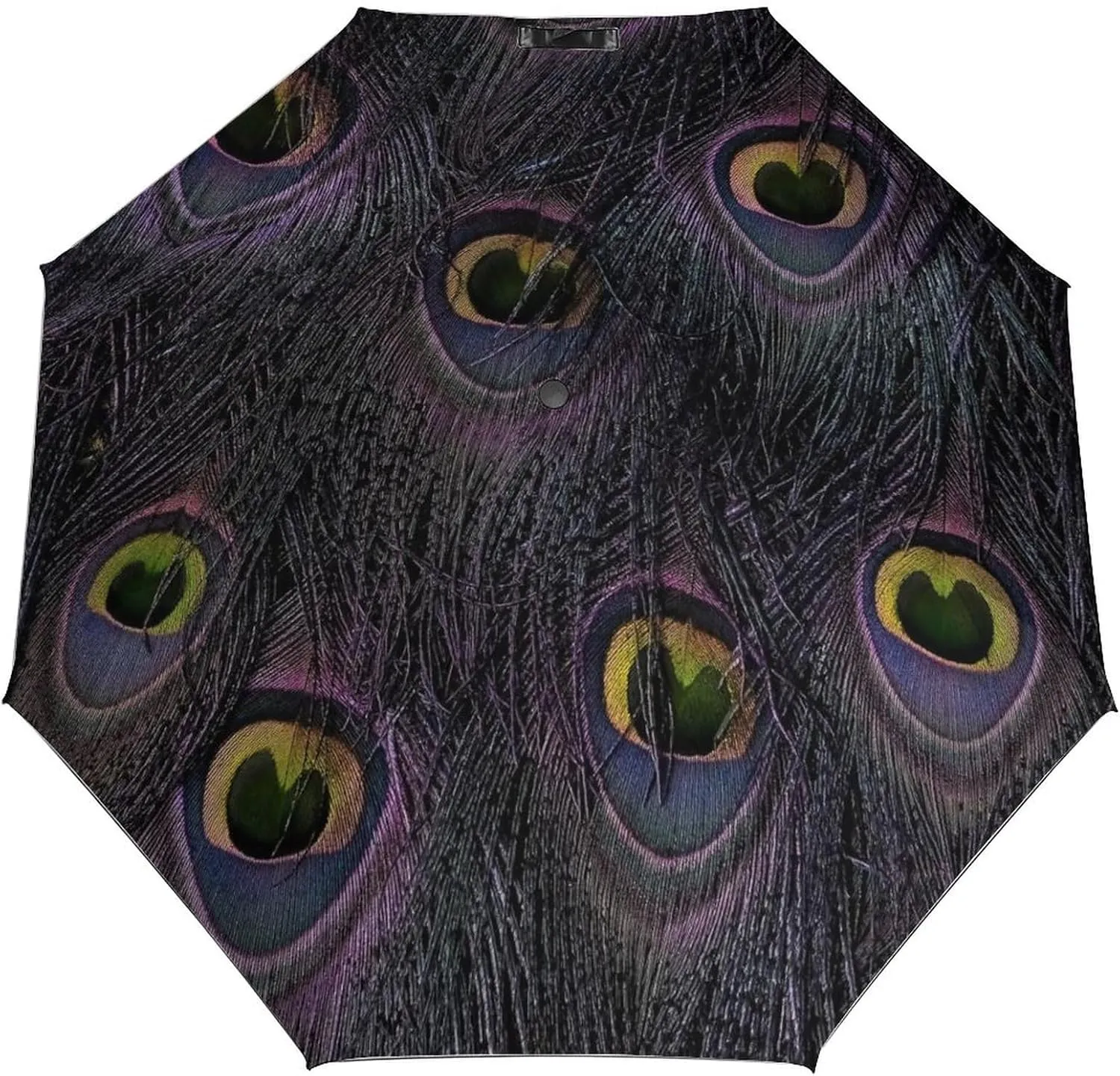 Windproof Travel Umbrellas for Rain,Peacock Feather Durable & Compact Umbrella-Waterproof Canopy for Backpack, Purse, Portable, Umbrella for Travel