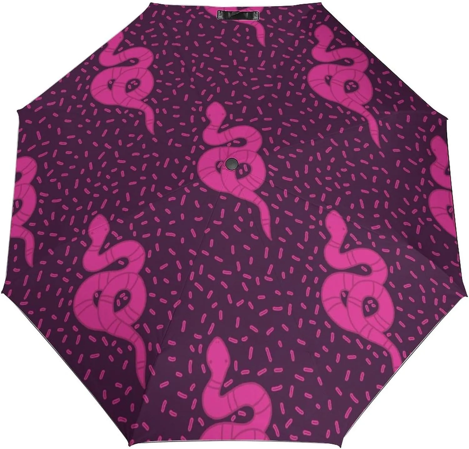 Windproof Travel Umbrellas for Rain,Pink Snakes Pattern Durable & Compact Umbrella-Waterproof Canopy for Backpack, Purse, Portable, Umbrella for Travel