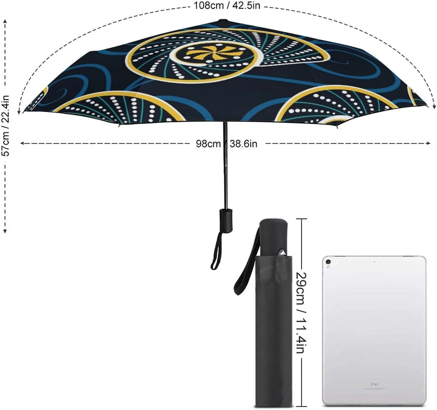 Windproof Travel Umbrellas for Rain,Tropical Summer Surfboard Durable & Compact Umbrella-Waterproof Canopy for Backpack, Purse, Portable, Umbrella for Travel