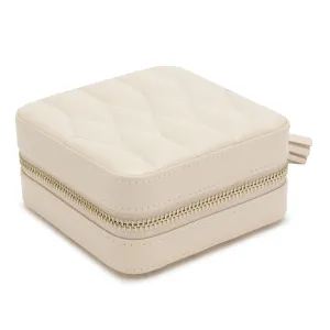 WOLF Caroline Jewelry Zip Travel Case - Ivory