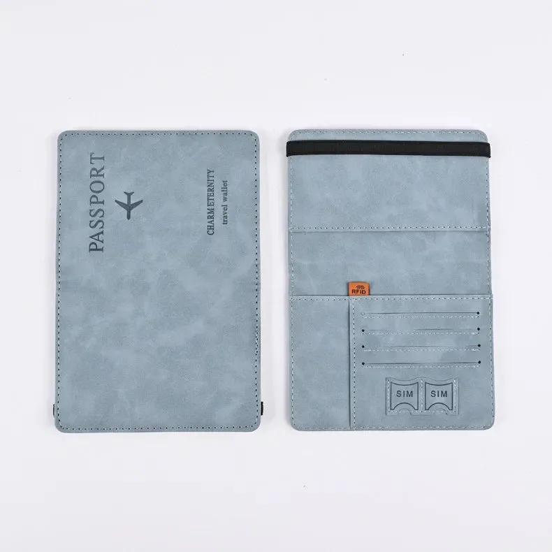 Women & Men RFID Vintage Business Passport Cover - Multi-Function PU Leather Wallet Case