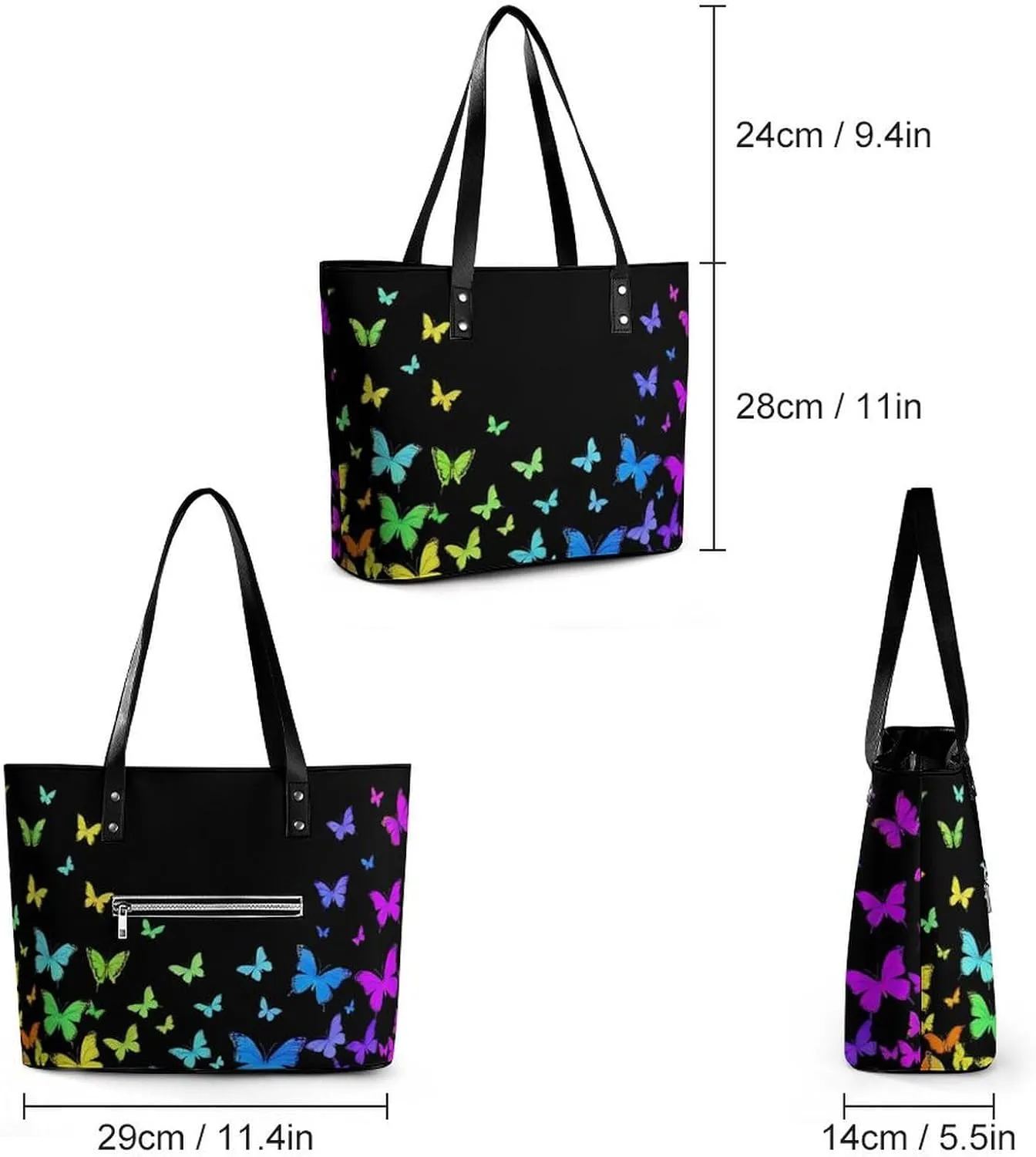 Women's Elegant Leather Handbag Unisex Leather Tote Bag Lightweight Handbag