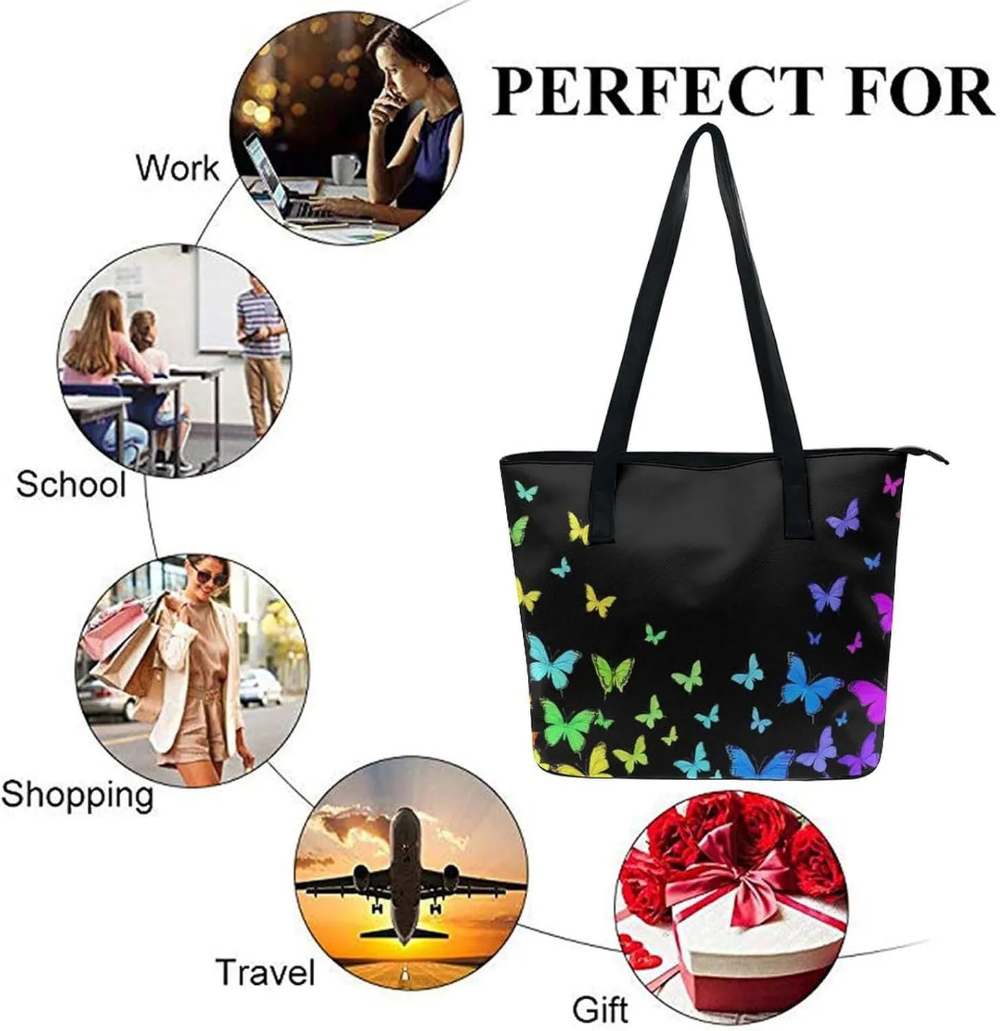 Women's Elegant Leather Handbag Unisex Leather Tote Bag Lightweight Handbag