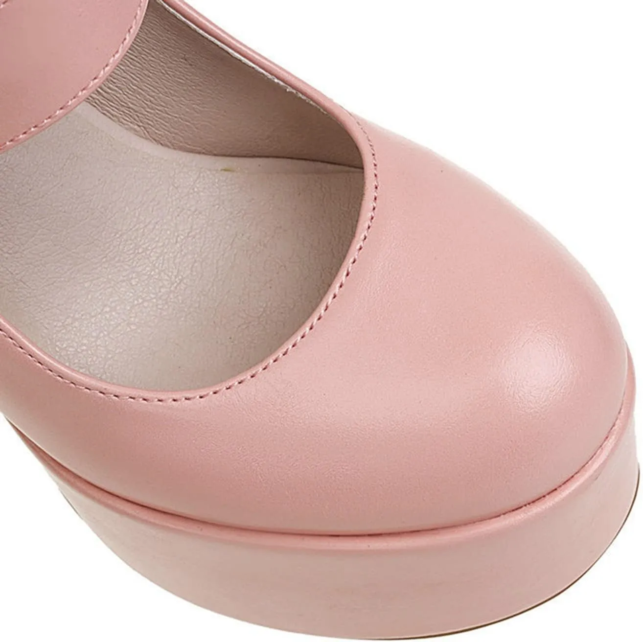 Women's Gothic Mary Jane Pumps Round Toe Chunky High Block Heels Ankle Strap Dress Platform Shoes