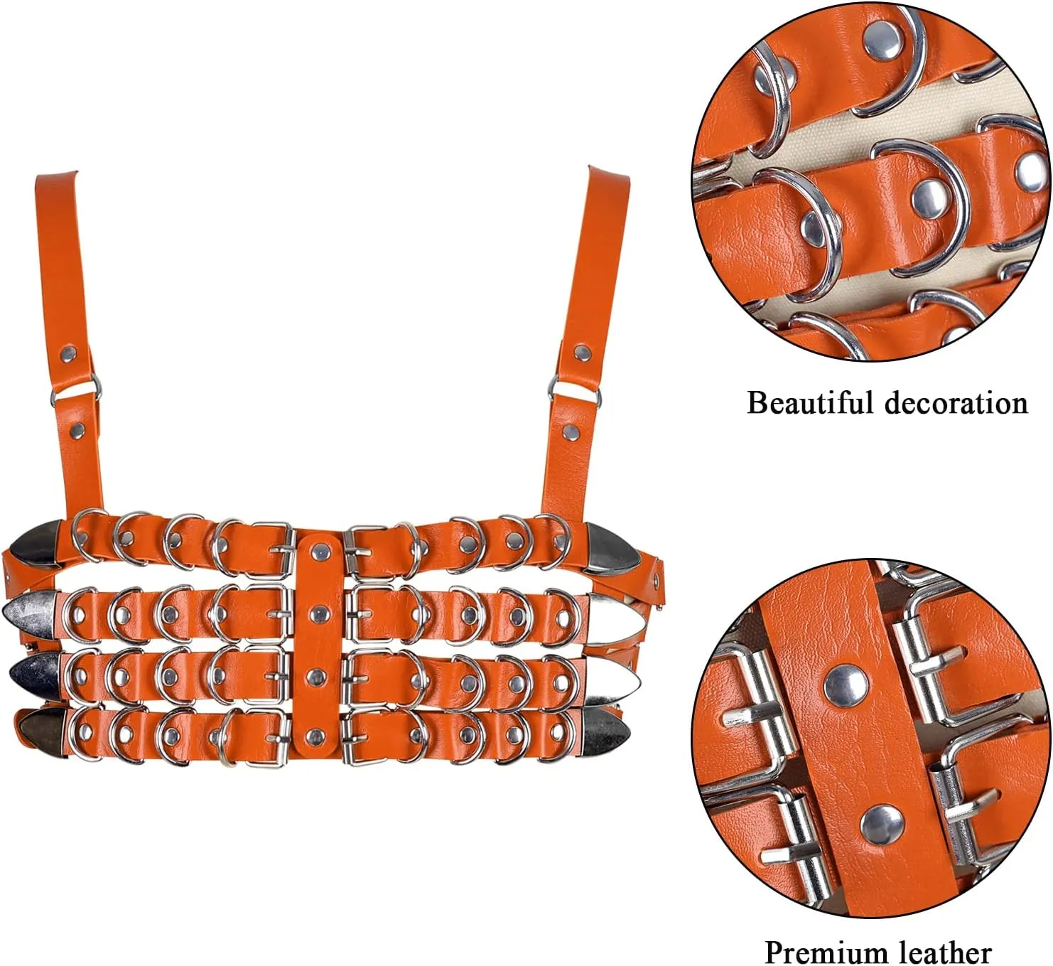 Womens Leather Full Cage Body Harness Tops Hollow Out Lingerie Punk Gothic Halloween Rave Clothing