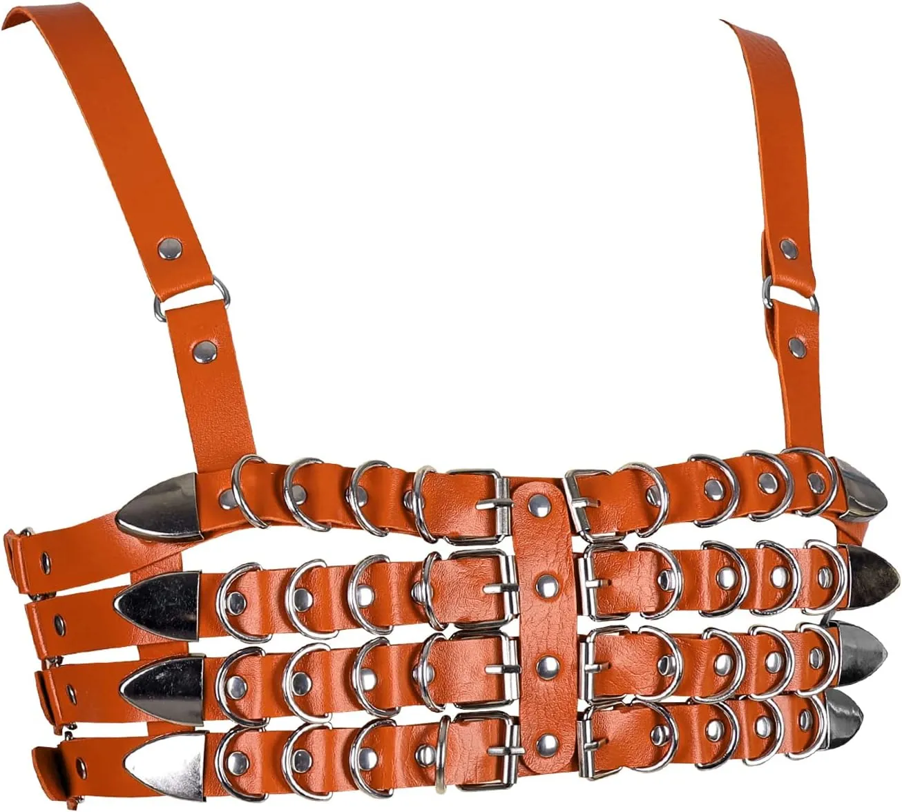 Womens Leather Full Cage Body Harness Tops Hollow Out Lingerie Punk Gothic Halloween Rave Clothing